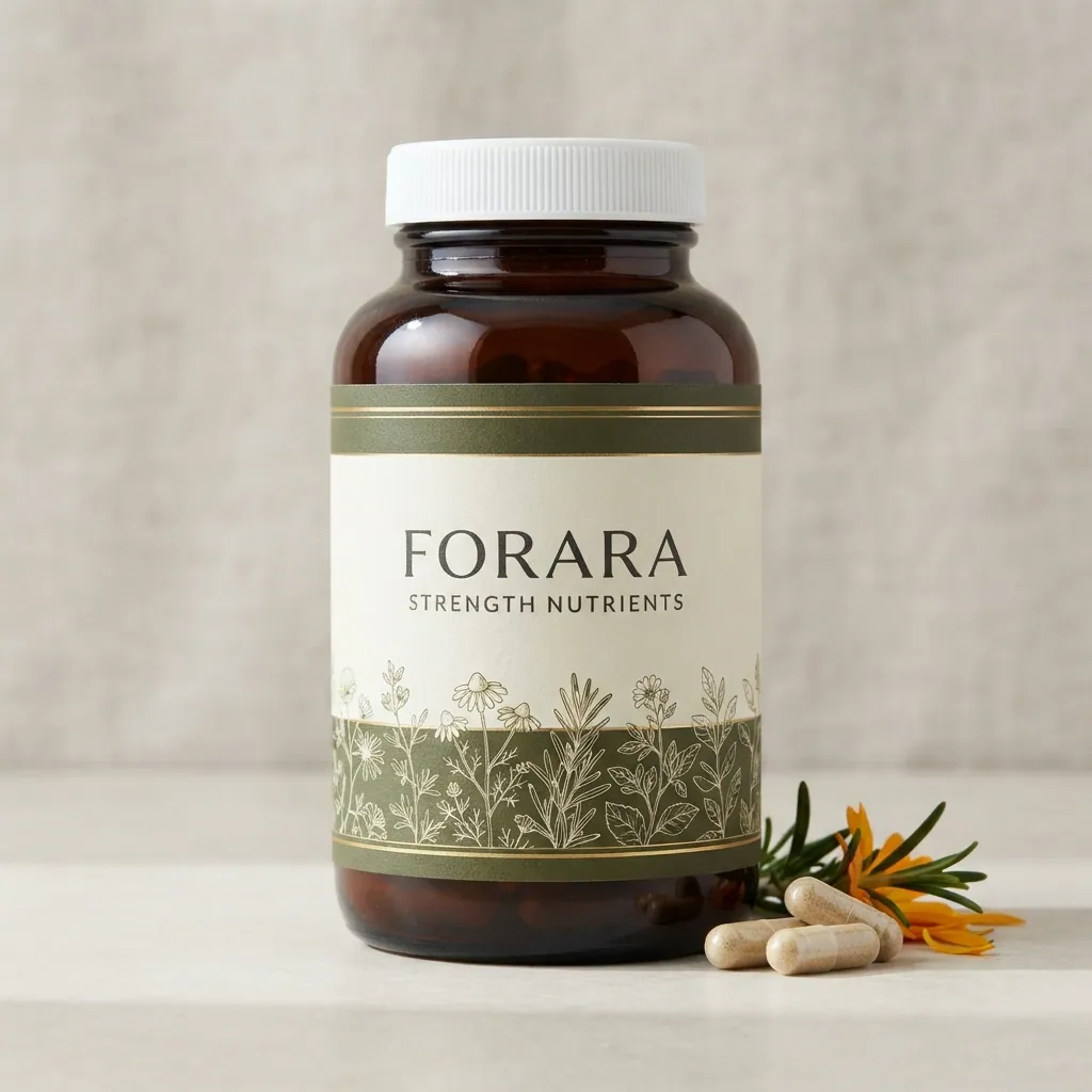 Forara Strength Nutrients valkoinen lääkeapteekin pullo